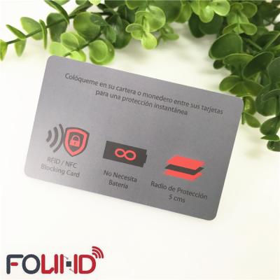 China Protect your data/in from theft laser engraving durable iso14443a rfid card protector with e-field technology for sale