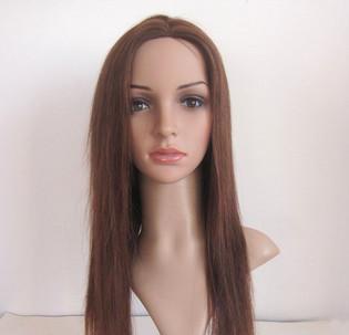 China 12“ - 36“ het Zijdeachtige Indische Echte Chemische product van Kantfront vrgin hair wigs no Geen Vezel Te koop