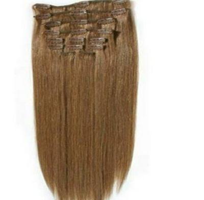 China Brazilian 4# Clip In Virgin Hair 18 Or 20 Inch Hair Extensions for sale