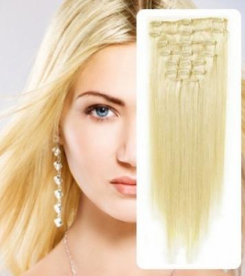 China Clip natural 100% de la Virgen en cabello humano recto sedoso de la extensión del pelo en venta