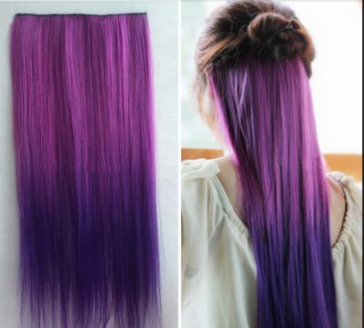 China Colored Clip In Synthetic Hair Extensions Fake Hair Wigs For White Women for sale