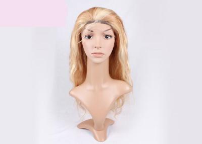 China Del cordón humano Front Wigs Piano Blond And Brown de 100 cabellos humanos mitad con las correas en venta