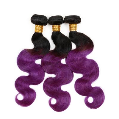 Cina capelli porpora di 7A Ombre Tone Brazilian Body Wave Hair tessuto/due nessuna fibra in vendita