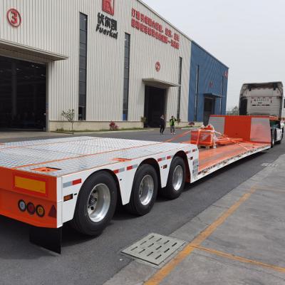 China Truck Trailer 3 Axles Air Suspension Lowbed Trailer Precision Instruments Carrier Semi for sale