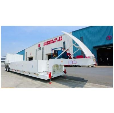 China Truck Trailer 2 Axle Line Air Suspension Airplane Body Transport Lowbed Trailer for sale