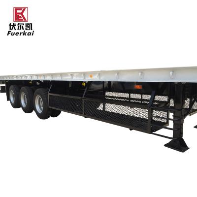 China Truck trailer factory direct sale in Axle American Axel Semi Truck heavy duty flatbed semi trailer and trailer for sale