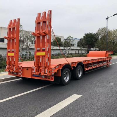 China Truck trailer excavator lowbed loader 20 bed axle trailer two low 30 ton gooseneck lowboy semi truck trailer for sale for sale