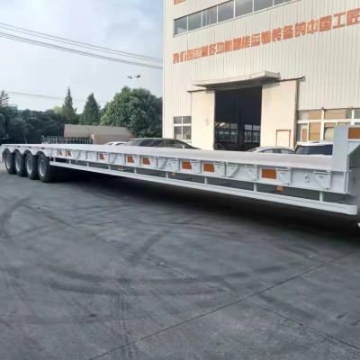 China Heavy Duty 100 Ton 4 Axles Transport Equipment Low Bed Semi Truck Trailer Low Bed Boy Trailer for sale