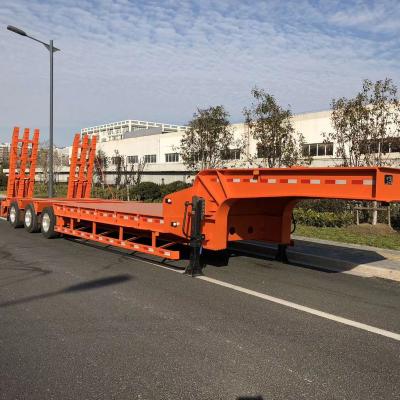 China Lowbed Trailer 3 Excavator Truck Trailer Low Loader 50 Bed 4 Axles 60 Ton Gooseneck Lowboy Semi Truck Trailer For Sale for sale