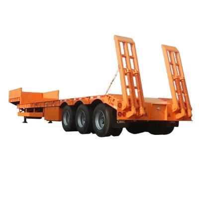 China Top Fashion Flatbed Truck Trailer Low 40 Ft Flatbed Loader Equipment 40Ft Chassis 20Ft Truck Air Suspension Semi Trailer for sale