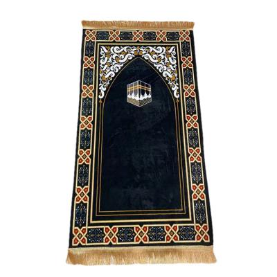 China Stain Resistant Foldable Muslim Islamic Prayer Blanket Good Quality Portable Prayer Mat for sale