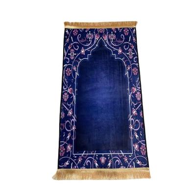 China Stain Resistant Home Use Anti Slip Muslim Islamic Prayer Blanket Foldable Prayer Mat for sale