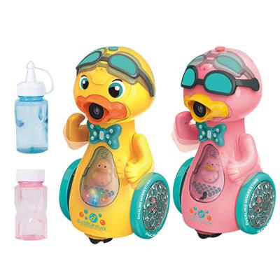 China New Funhood Plastic Global Toys For Summer Light Up Gatling Bubble Machine Duck Gun Bubble Toys Water Kids Baby Bubble Bath for sale