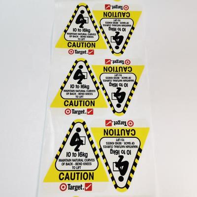 China Waterproof factory precaution hot selling label with custom printing with logo for sale