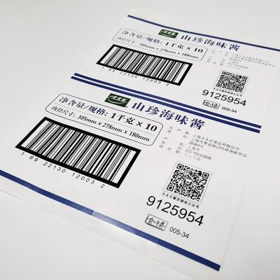 China Customized brand adhesive material made water proof outdoor thermal paper qr code label for sale