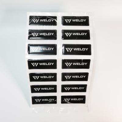 China Customized Custom Design Logo Print Adhesive Epoxy Acrylic Sticker Label With Custom Size And Shape for sale