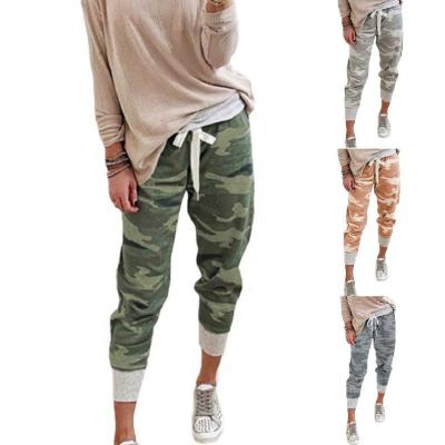 China Silvia Women Breathable Thigh High Waist Pants Tapered Fatigue Casual Elastic Cargo Belt Sweatpants for sale