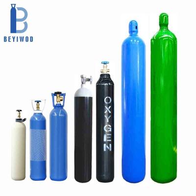 China Gas Steel Cylinder 4L 10L 40L 50L Gas Medical/Industrial Steel Cylinder 150bar 200bar 300bar Pressure For Oxygen CO2 Argon Nitrogen for sale