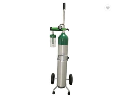 China Small Sizes Medical Gas High Quality Steel Aluminum Portable Medical Oxygen Gas Cylinder Mini With Trolley for sale