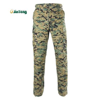 China Breathable polyester cotton rip-stop bdu woodland camouflage cargo military tactical uniform pants for sale