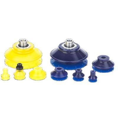 China Series PU Stamping Smooth Parts / Steel Plate / Carton Box AIRBEST SBP Bellows Suction Cup Vacuum Pad for sale