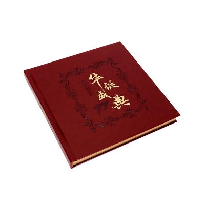 China PU Leather Hardcover Book Gold Foil Stamping Photo Album With Stand Binding for sale