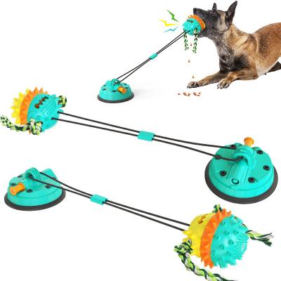 China Viable Super Suction Cup Suction Cup Multifunctional Dog Chew Toys Dog Chewers Aggressive Puzzle Toothbrush Rope Toy for sale