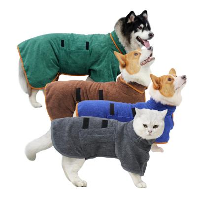 China Super Soft Super Absorbent Drying Coat Pet Bathrobe Cat Robe Towel Coat Microfiber Dog Bath Robe Towel Coat Luxury Sellers Viable for sale