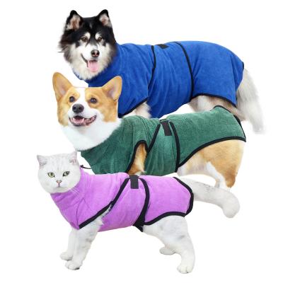 China Viable Dog Drying Coat Robe Towel Dog Bathrobe Absorb Moisture And Dry Pet Puppy Towels Quickly Bathing Accessories for sale