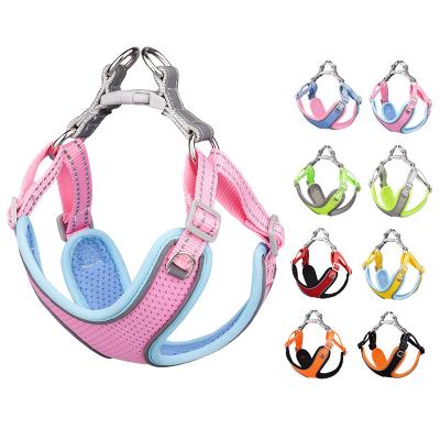 China Wholesale Custom Outdoor Designers Thoughtful Mesh Dog Chest Breathable Reversible Dog Leash And Adjustable Harness Dog Harnesses for sale