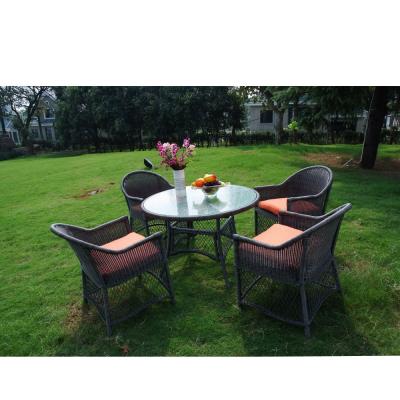 China FEIER A6001CH Lounge 4 Seats Outdoor Chair Rattan Table and Wicker Chair Set for sale