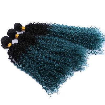 China Jerry Curl Jerry Kinky Curl Hair Weave Tissage Heat Resistant Fiber Synthetic Hair Bundles Machine Double Hair Weft Extension For Women for sale