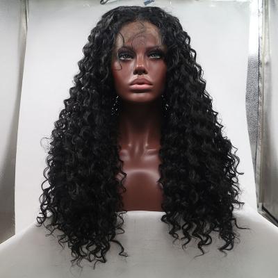 China Curly Curl Lace Front Wig Deep Wave High Temperature Synthetic Hairs For Women Pre Plucked Brazilian Remy Lace Frontal Wig for sale