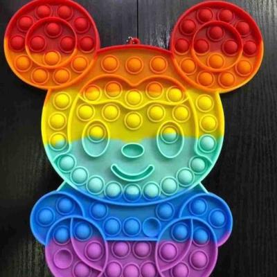 China High Quality Silicone Large Stirring Person Toys 30*30cm Silicone For Him Stirring Toy Educational Game Bubble Rainbow Toy for sale