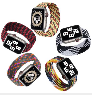 China Classic Colorful Braided Loop Watch Band Solo Watch Strap For Apple Watch Bands Se 6/5 for sale