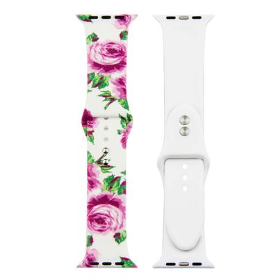 China 2021 New Classic Smart Watch Band Printed Silicone Watch Bands For iwatch SE/6/5/4/3 Silicon Watchband for sale