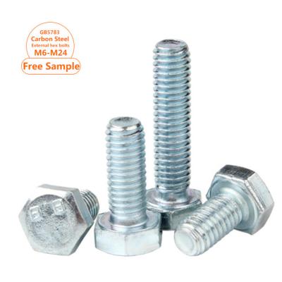 China Grade 8.8 Steel Hex Bolt Half Thread Hex Bolt GB5783 Blue White Galvanized External Hexagon Bolt M4-M30 Full Steel for sale