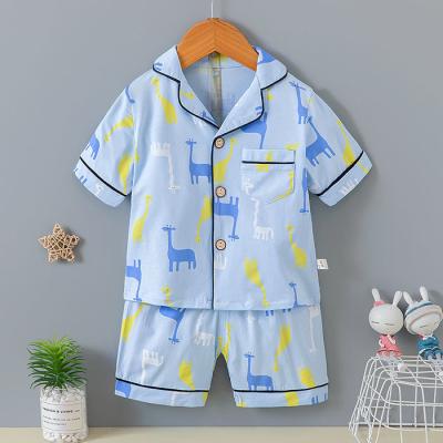 중국 풀 플라워 Comfy Short Sleeve Button Pajamas Sets Cardigan For Kids 판매용