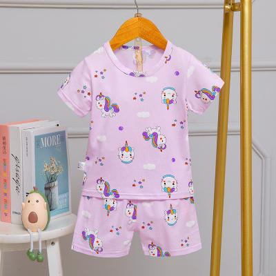 China Die kurzen Hosen der purpurrote Kinder und T-Shirt Pyjama-/Seiden-Nachtzeug-Satzmode für Haus zu verkaufen