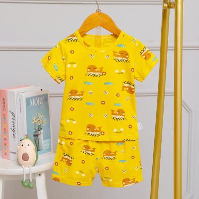 China Gelber Wal Sommer-, denpyjama einstellt,/Pj kurzer Ärmel, stellte für 130cm Höhen-Kinder ein zu verkaufen