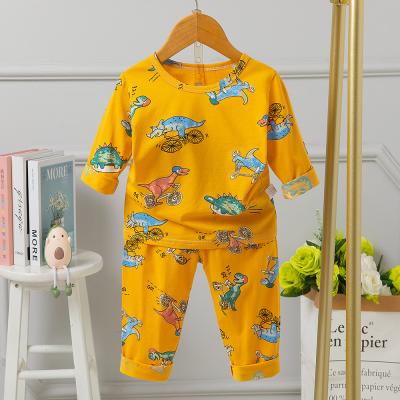 China Blumen-Pyjama Pyjam die Baumwolle der Breathable Kinder stellte voller Schleifen-Wasserzeichen 86cm Hipline ein zu verkaufen