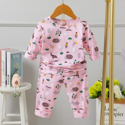 China Eingestelltes/langärmliges Höhenschleifen der Baumwollpyjama-120cm des Rundhalsausschnitt-Kinderpyjamas für 5years zu verkaufen