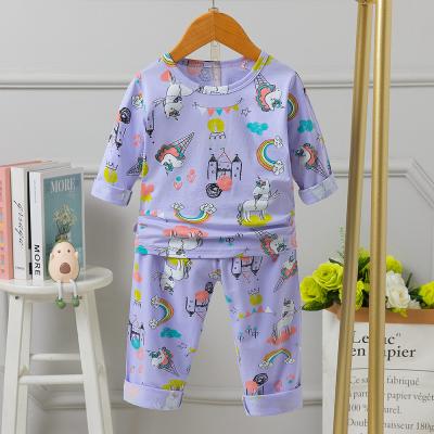 Chine Le pyjama d'enfants de Violet Age 2 a placé de longs vêtements et les pantalons pèlent la taille amicale de 90cm à vendre