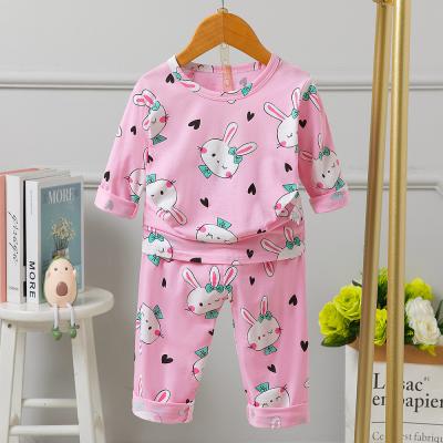 China Stellte langärmliger Baumwollpyjama des Alters-6 Höhe 67cm Fehlschlag-130cm mit Kaninchen-Muster ein zu verkaufen