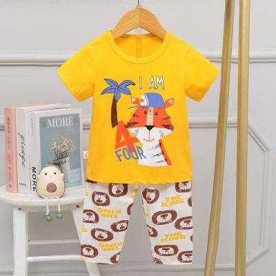 Китай Детей Pyjamas 100 хлопок желтого мультфильма костюма рукава животных шея короткого круглая продается