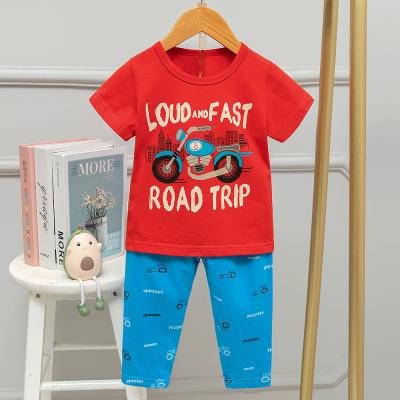 China Manga corta amistosa de la piel roja de los pijamas de los trajes/de los niños el dormir de los niños de la motocicleta en venta