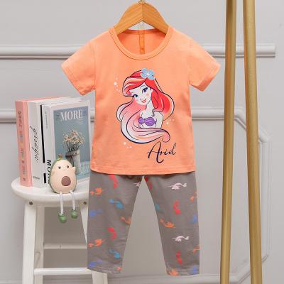 China Pyjama-eingestellte/organische Kinder der Prinzessin-Pattern Short Sleeve Baumwolle der Pyjamas 95% zu verkaufen