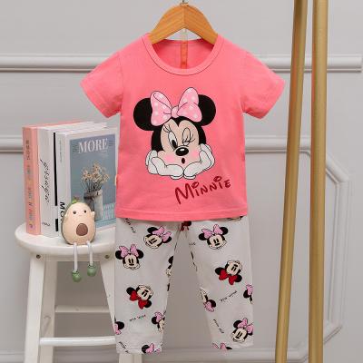 China Des Sommer-koreanische kurzen Ärmels Pyjamas Pyjama-Satz-Karikatur Minnie-Alters-6 zu verkaufen