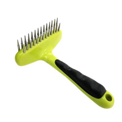 China Factory Wholesale Durable Row Double Pin Comb Cat Dog Hair Rake Comb Pet Undercoat Grooming for sale