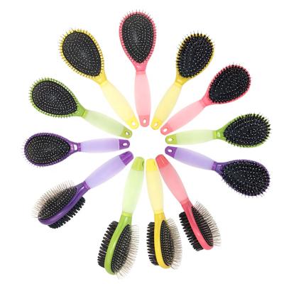 China Viable Wholesale Soft Handle Factory Single Sided Pet Massage Bristle Brush Silicone Double Cat Dog Needle Grooming Comb for sale